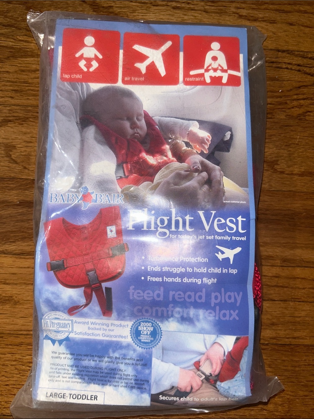 Baby BāAir Flight Vest Large Toddler Airplane Baby Safety Harness NWT